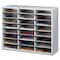 Fellowes Organizer, 24 Letter Slots, 29"x11-7/8"x23-7/16", Gray FEL25041 - alternate 2